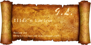 Illés Larina névjegykártya